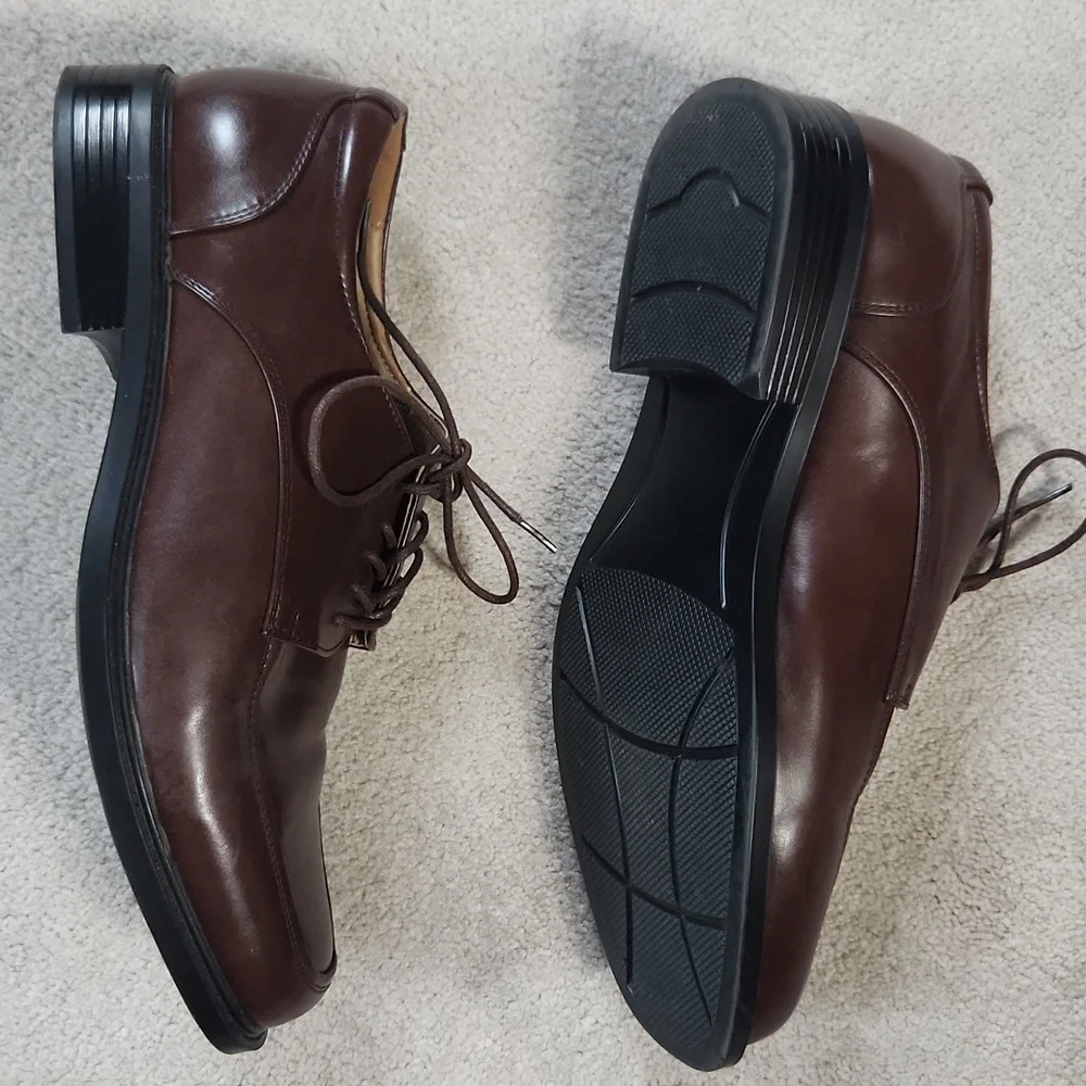 Men's Croft and Barrow Ortholite Brown Dress Tie Shoes - 10 Wide
